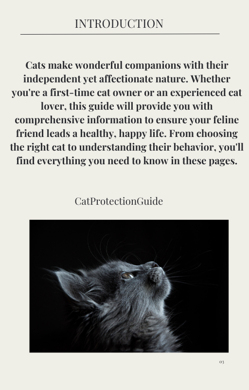 The Complete Guide to Caring for Your Cat,Printable Pet Care Guide Template - ebook
